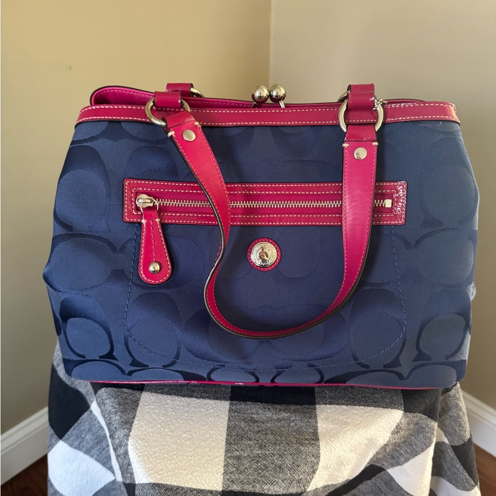 Coach Navy and Pink Women's Bag